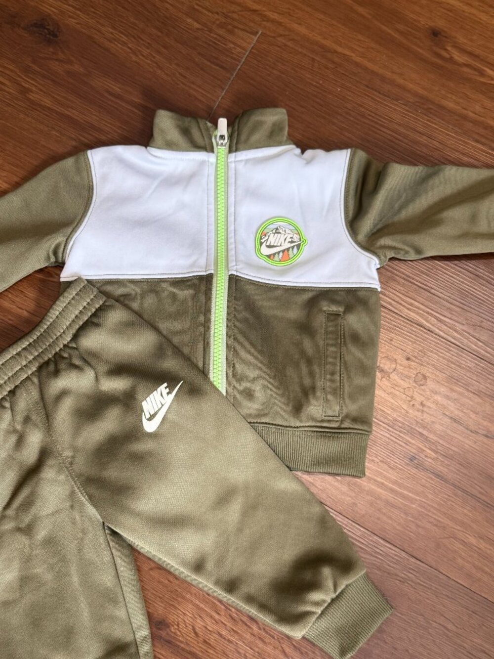 Nike Baby Tracksuit Set 12M Olive Gorpcore Athleisure Streetwear Zip 3765